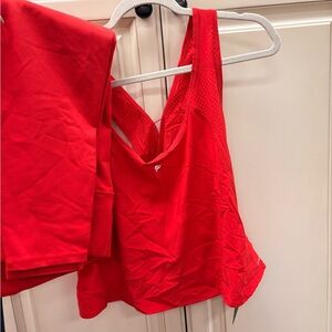 Fabletics Red Tank Top and Leggings Set